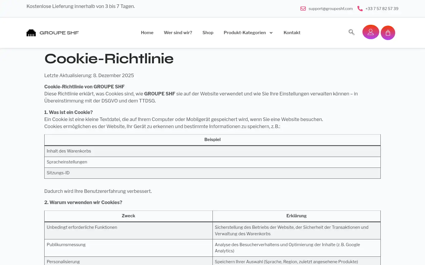 Screenshot of groupeshf.com