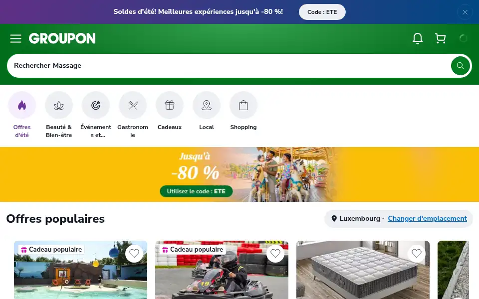 Screenshot of groupon.be