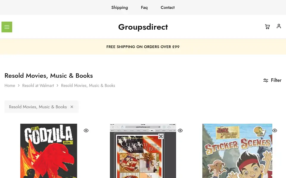 Screenshot of groupsdirect.co.uk