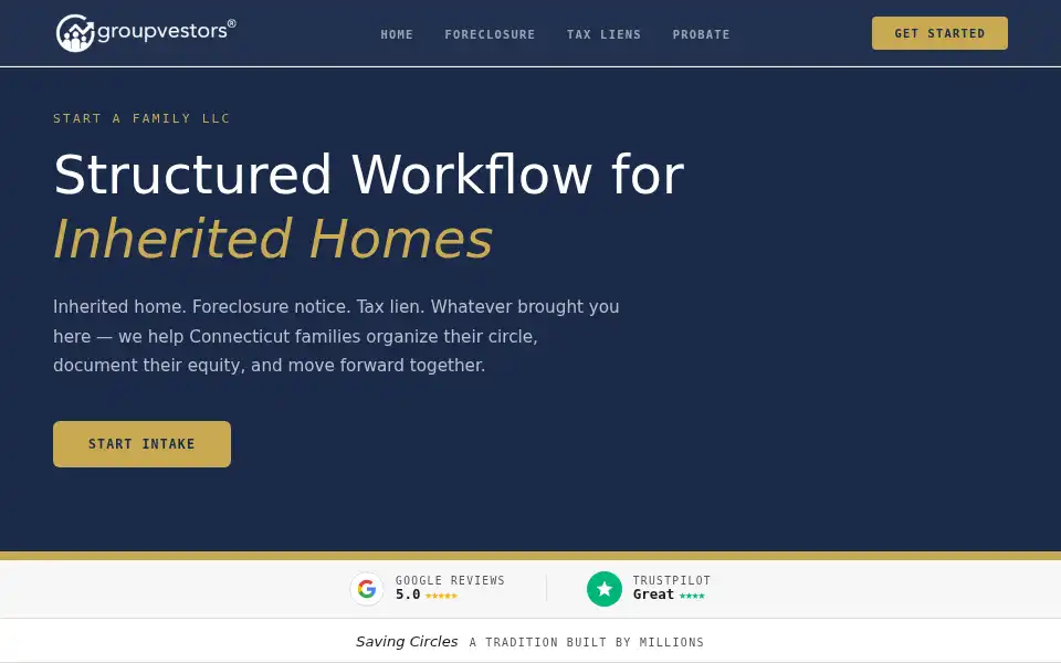 Screenshot of groupvestors.com