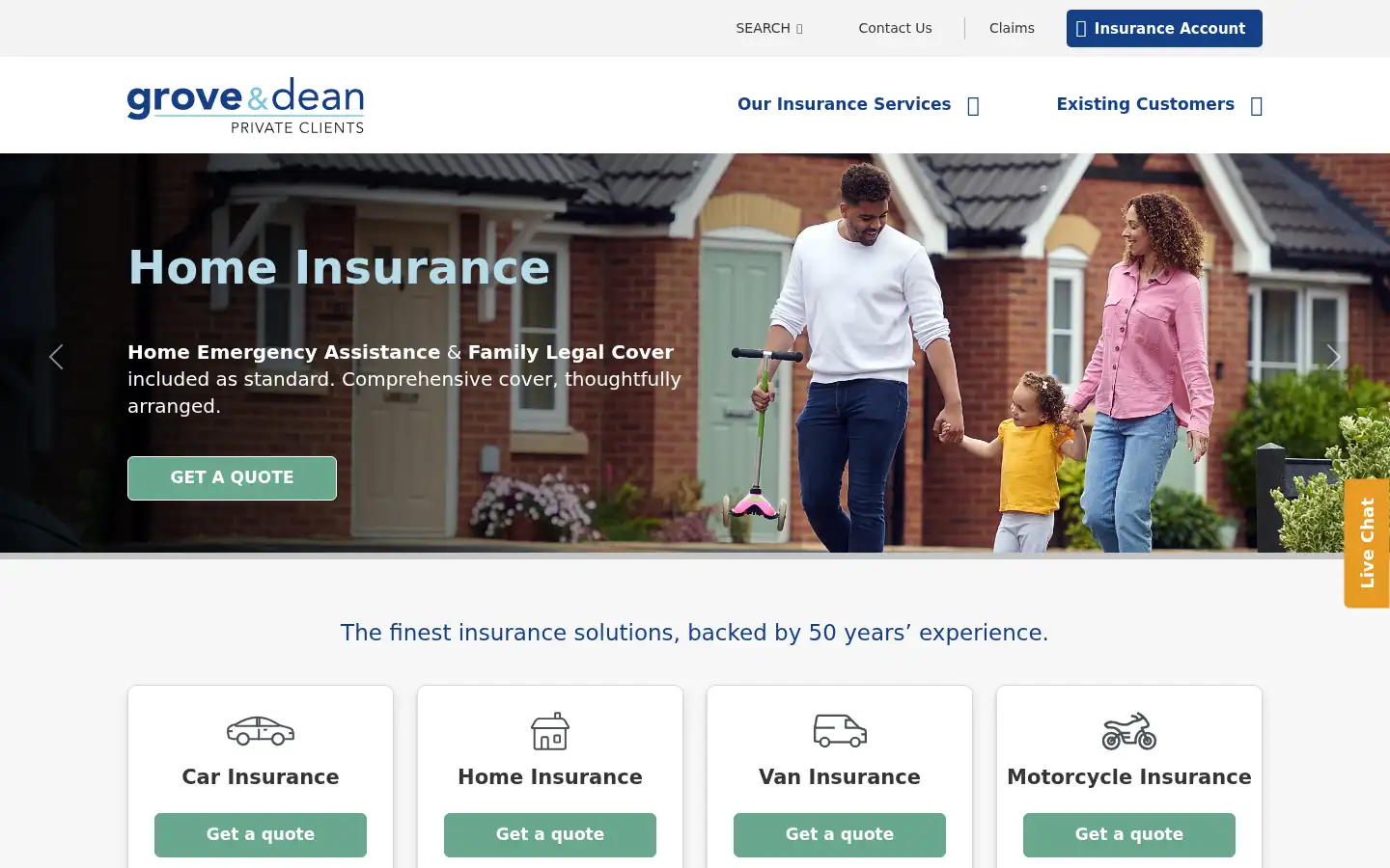 Screenshot of grove-dean-insurance.co.uk