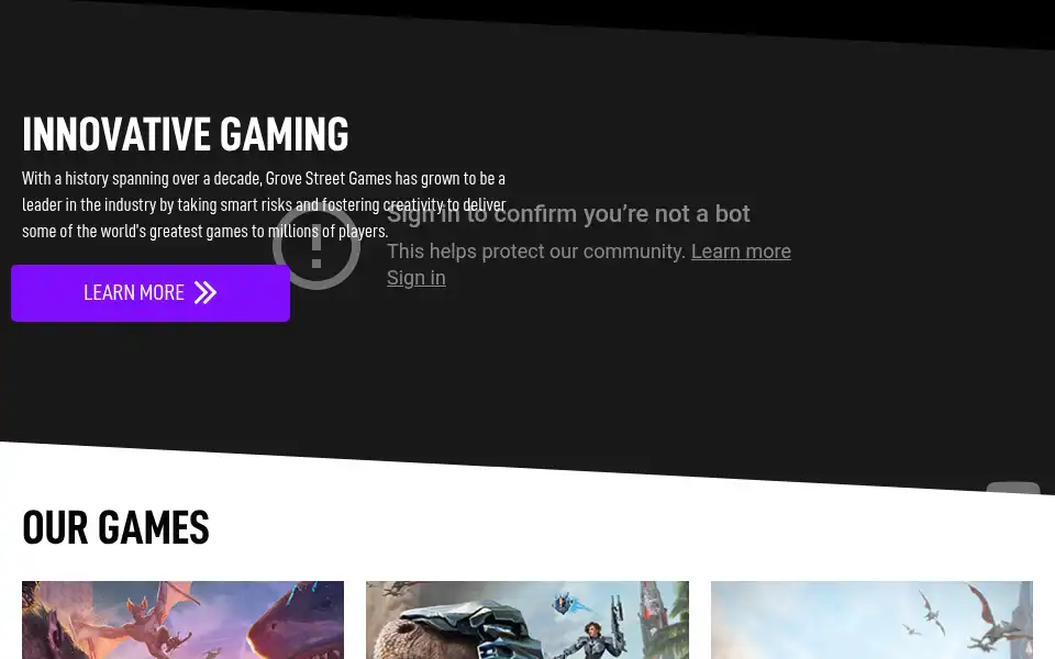 Screenshot of grovestreetgames.com