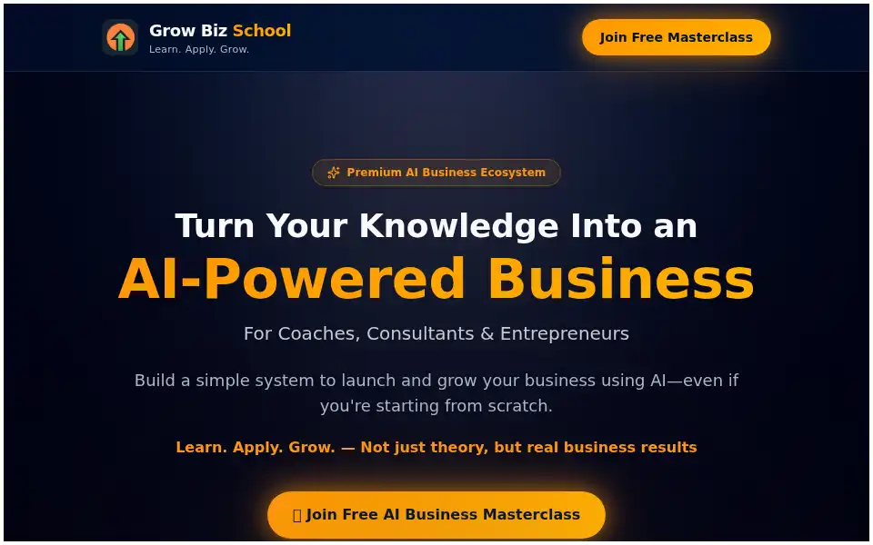 Screenshot of growbizschool.com