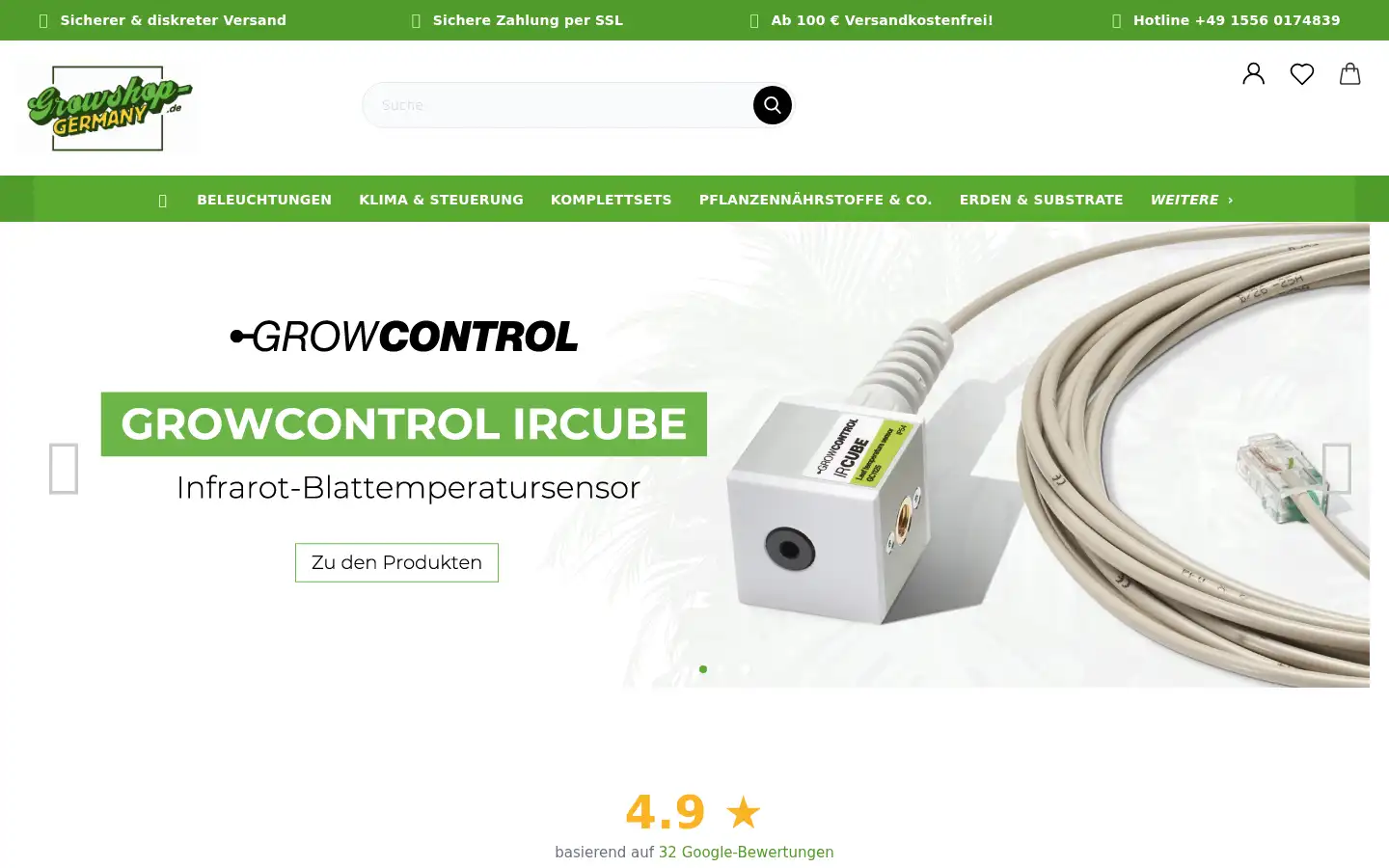 Screenshot of growshop-germany.de