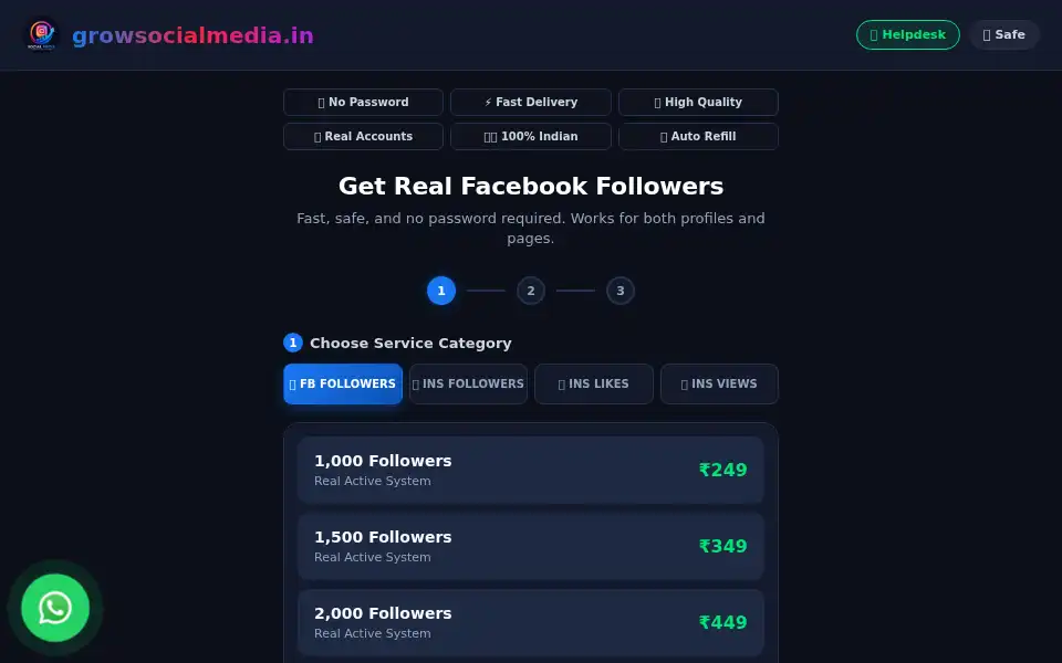 Screenshot of growsocialmedia.in