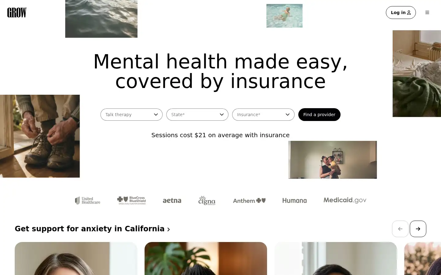 Screenshot of growtherapy.com