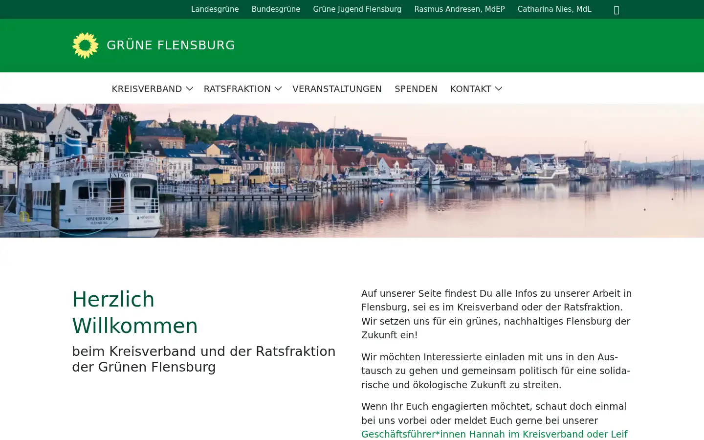 Screenshot of gruene-flensburg.de