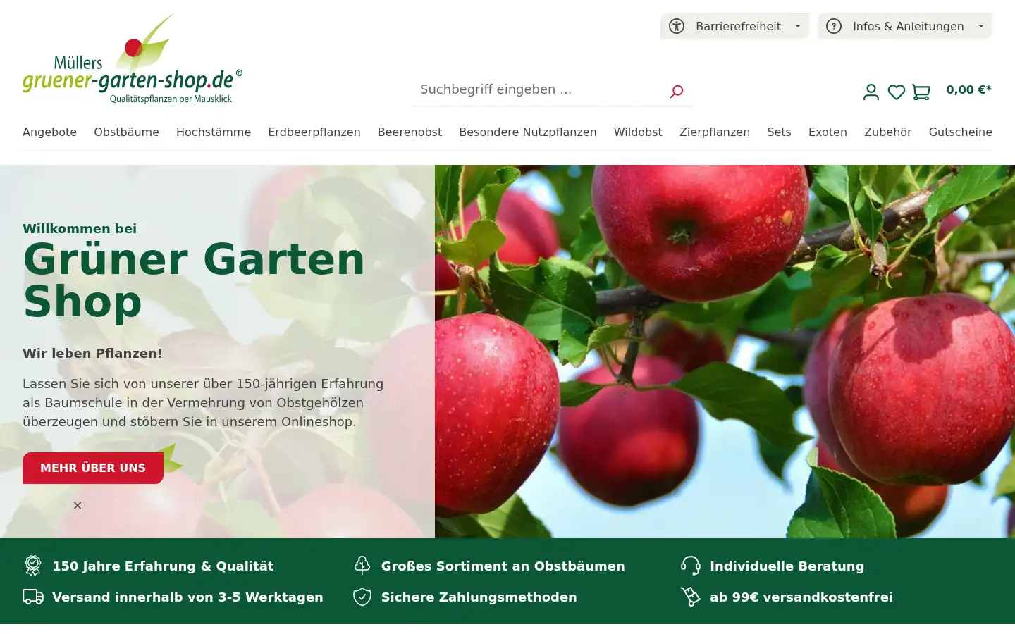 Screenshot of gruener-garten-shop.de
