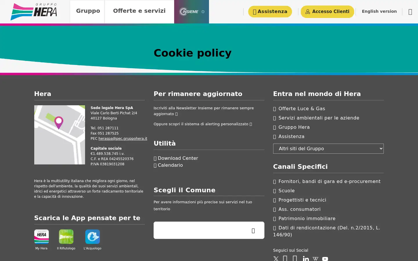 Screenshot of gruppohera.it