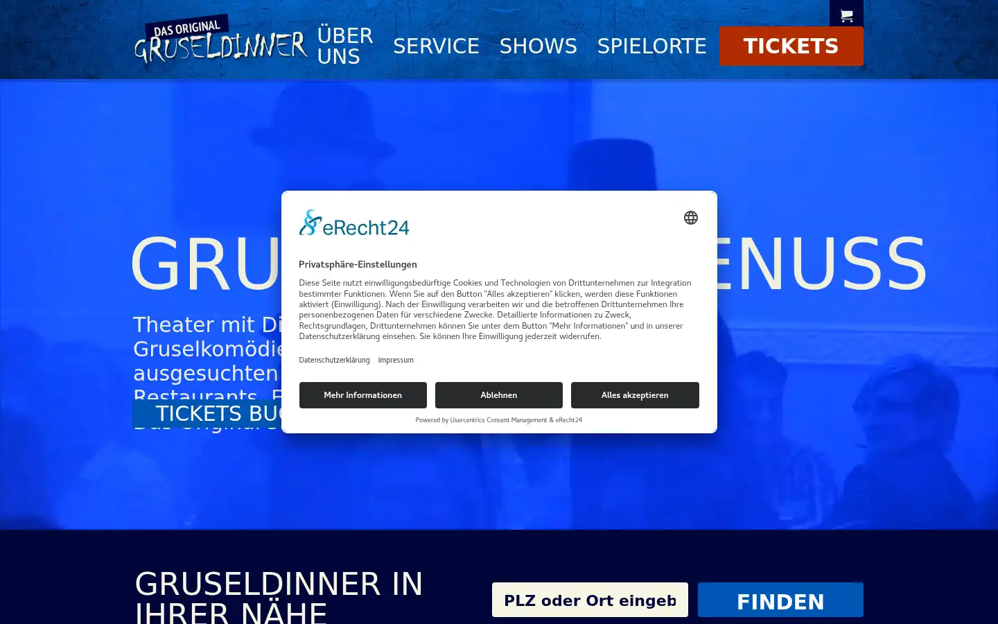 Screenshot of gruseldinner.de
