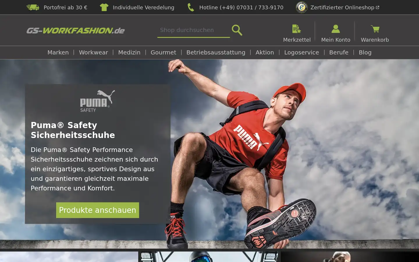 Screenshot of gs-workfashion.de