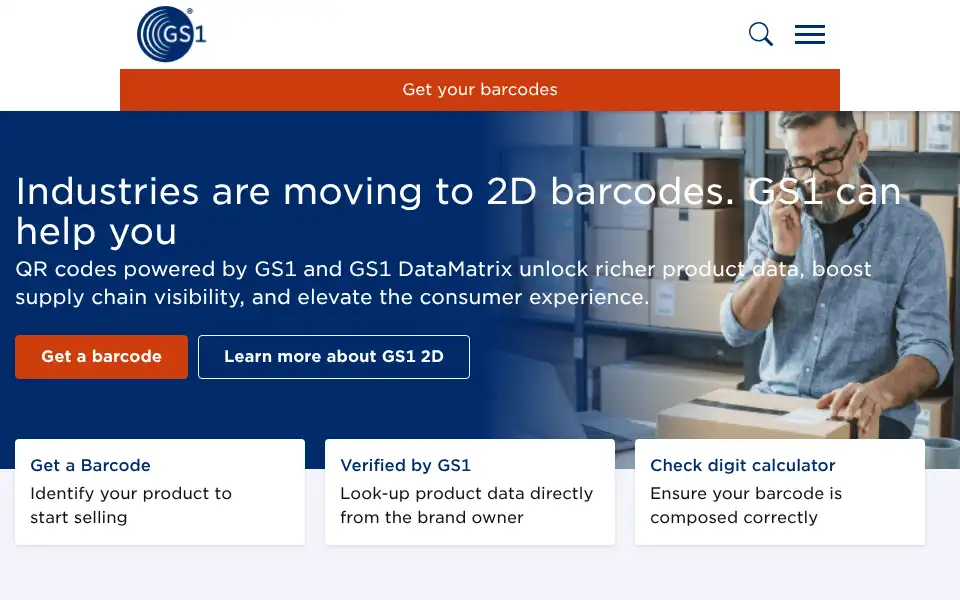 Screenshot of gs1.org