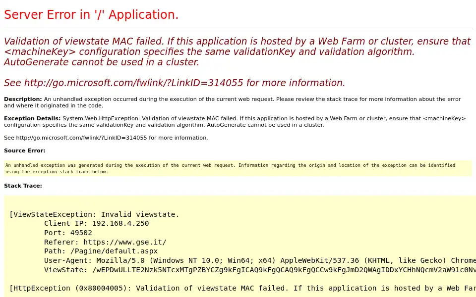 Screenshot of gse.it