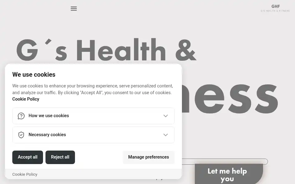 Screenshot of gshealthfitness.com