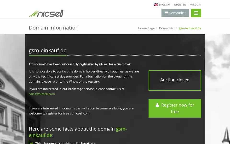 Screenshot of gsm-einkauf.de