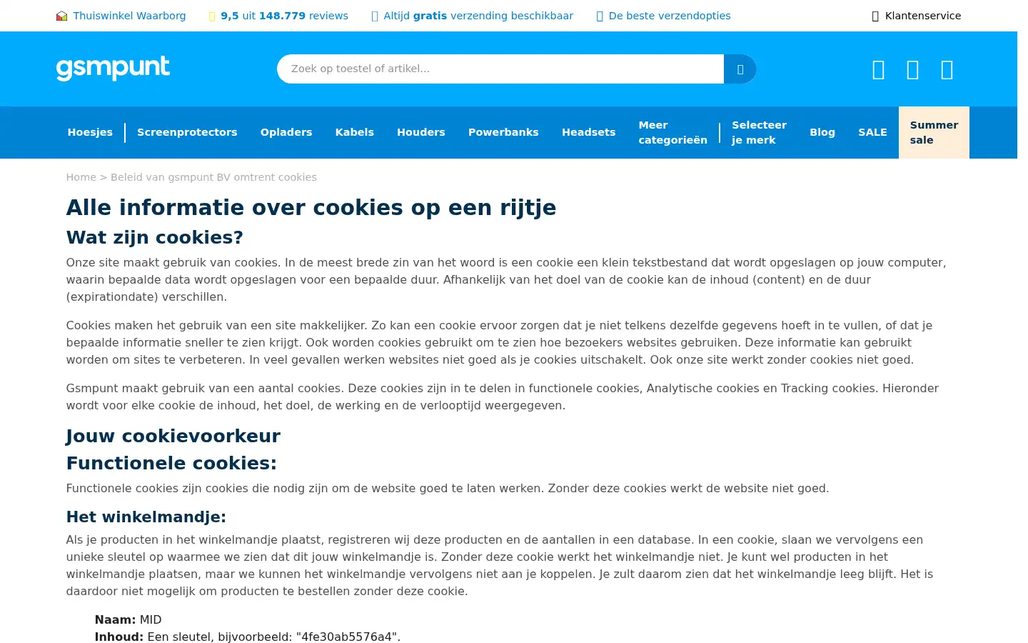 Screenshot of gsmpunt.nl