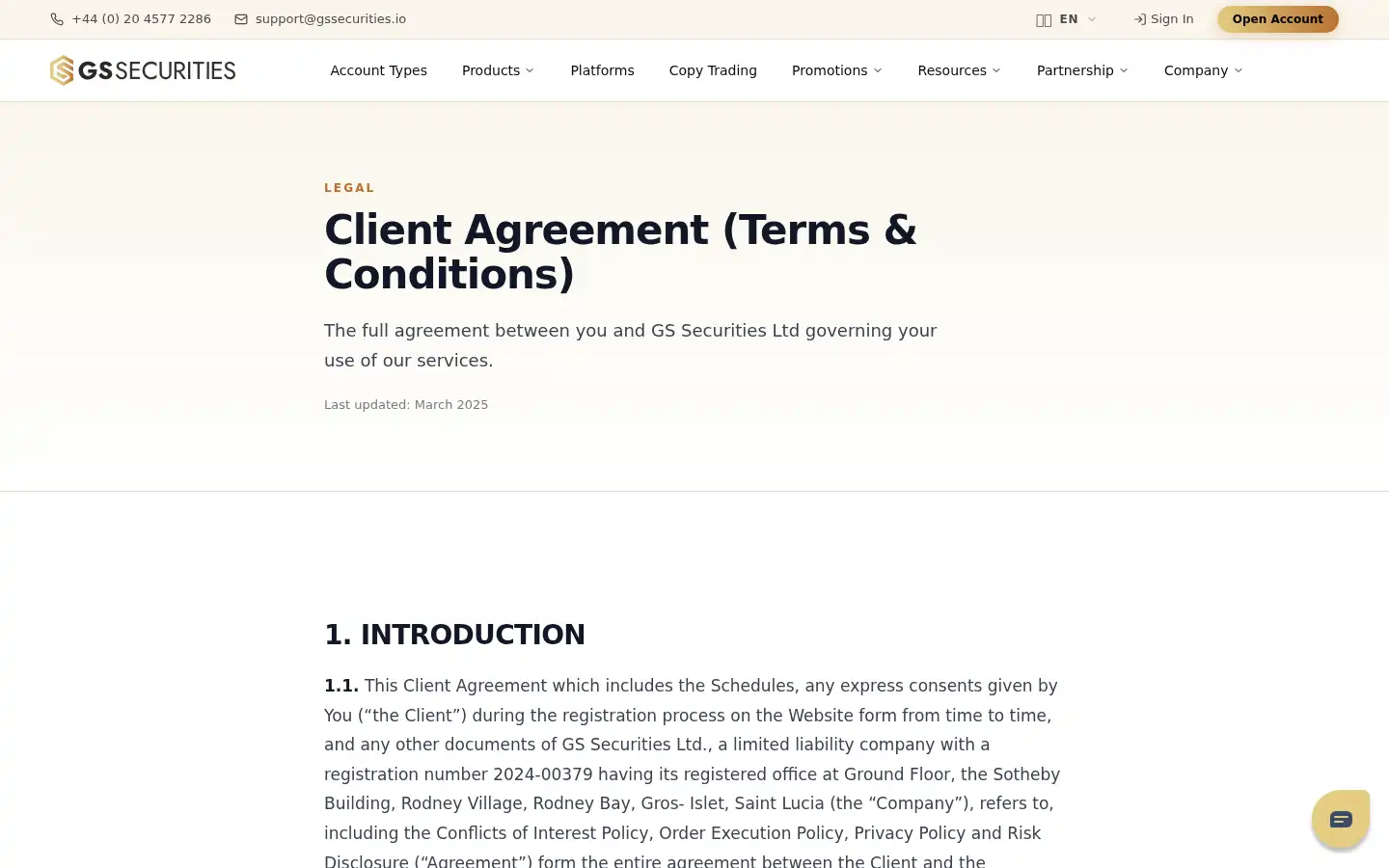 Screenshot of gssecurities.io