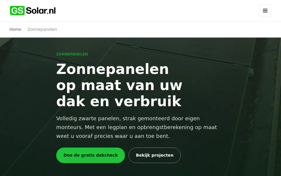 Screenshot of gssolar.nl