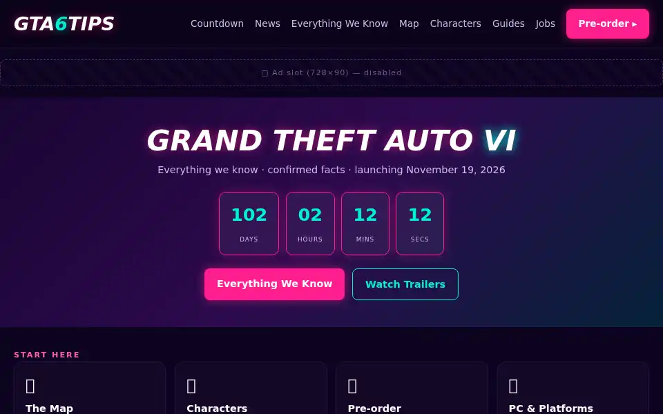 Screenshot of gta6tips.com