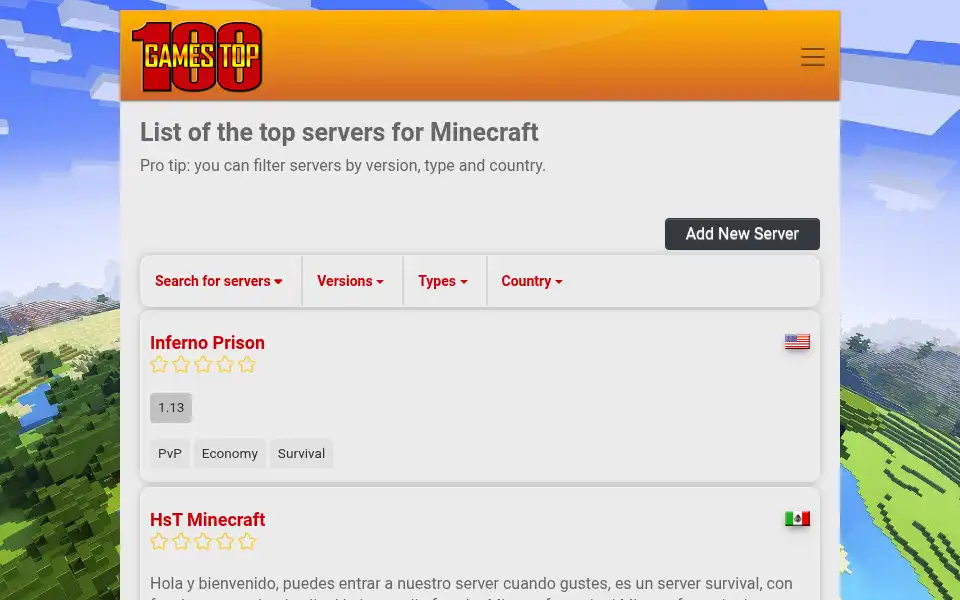 Screenshot of gtop100.com