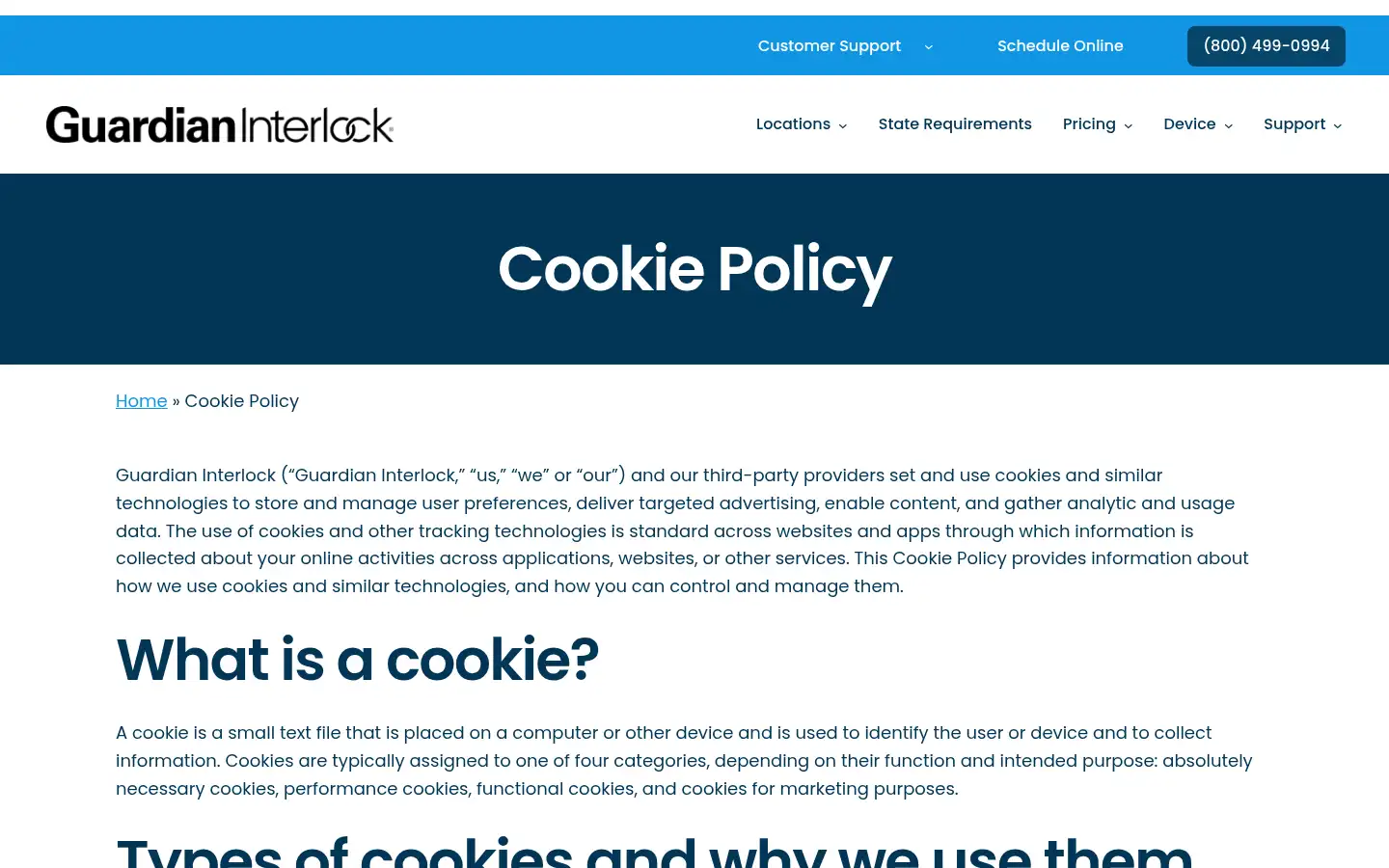 Screenshot of guardianinterlock.com