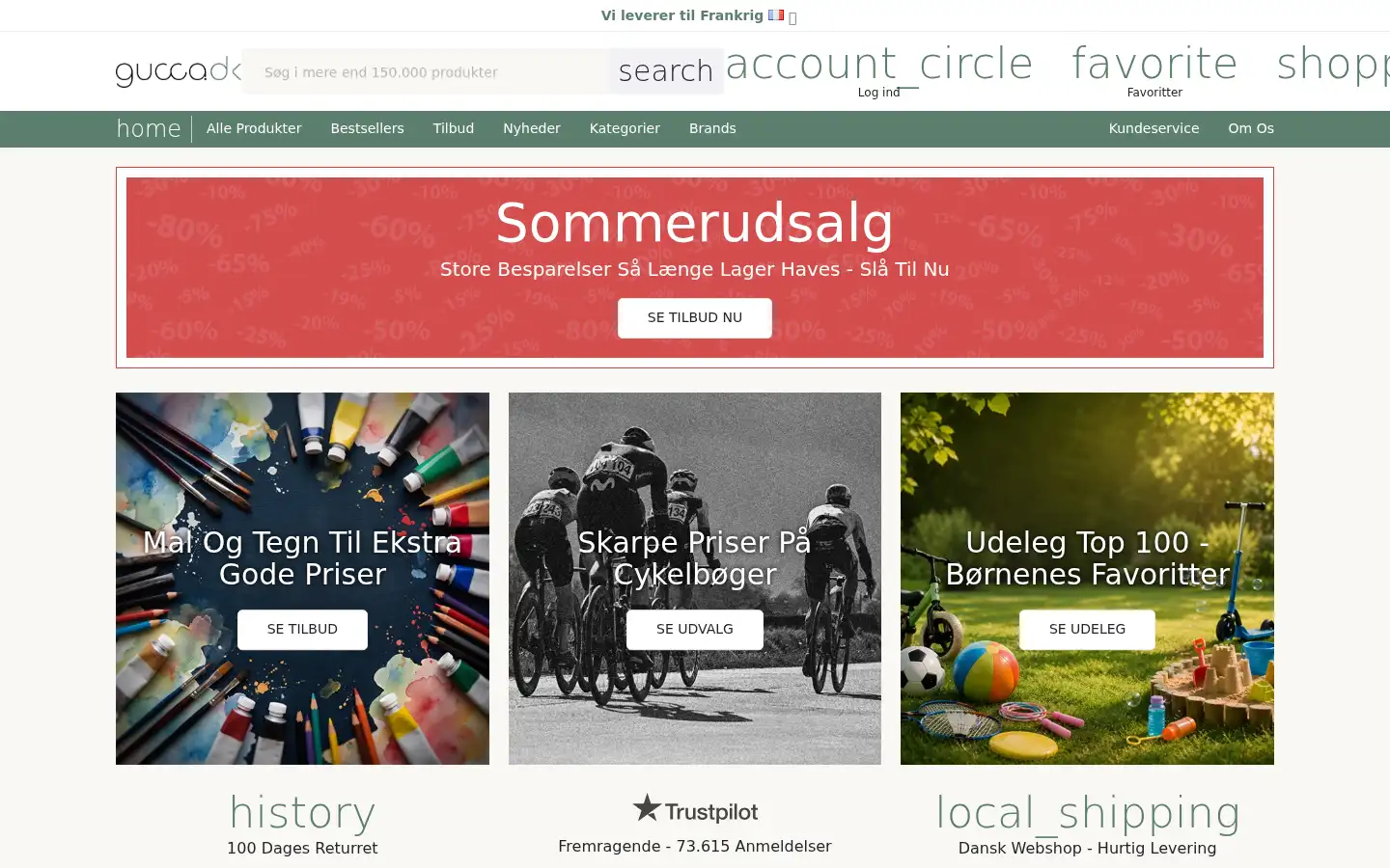 Screenshot of gucca.dk