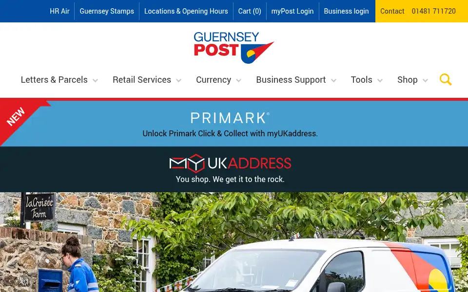 Screenshot of guernseypost.com