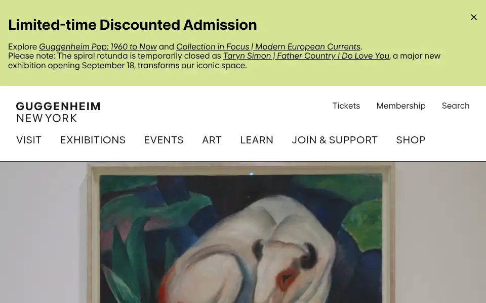 Screenshot of guggenheim.org