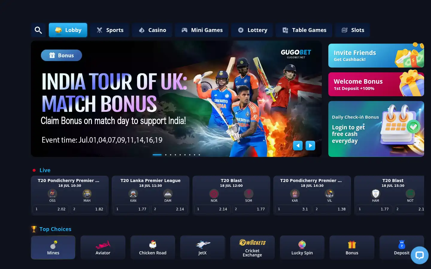 Screenshot of gugobet.net
