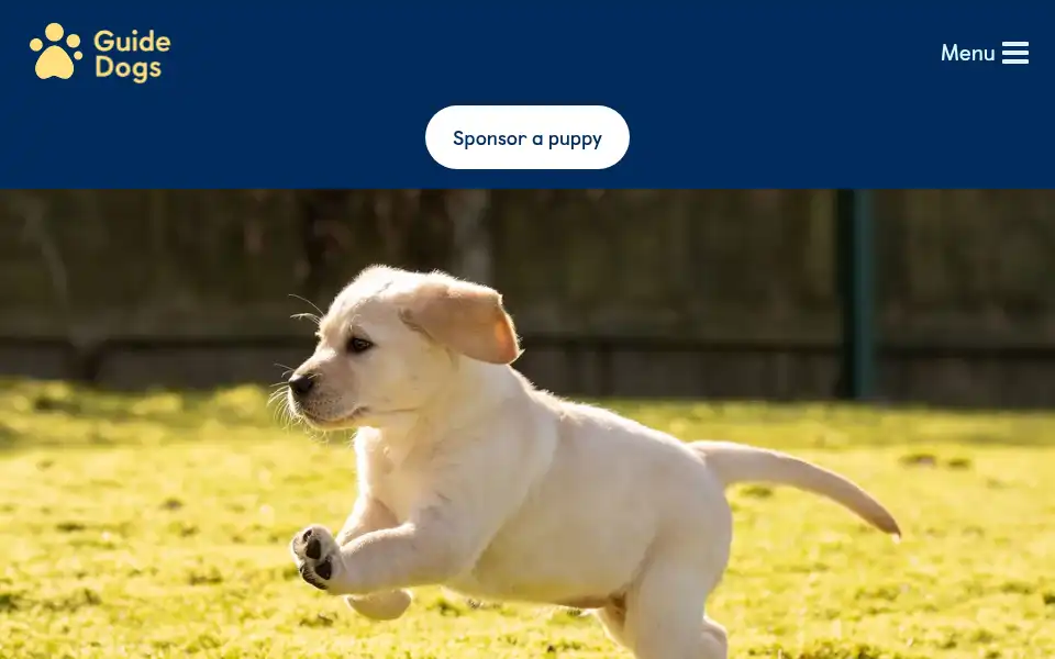 Screenshot of guidedogs.org.uk
