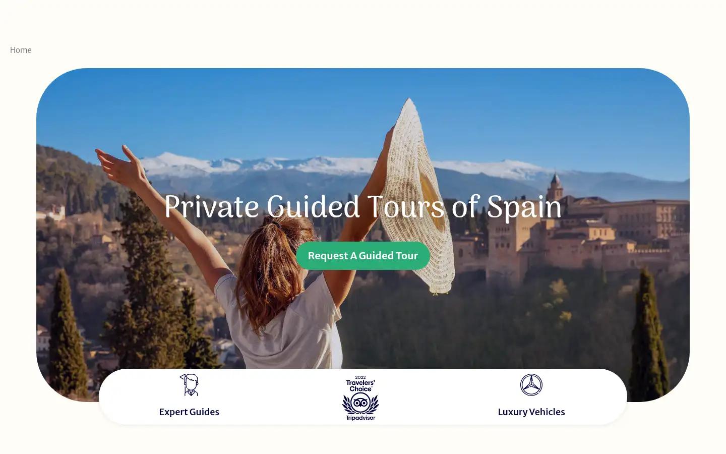 Screenshot of guidedspaintours.com