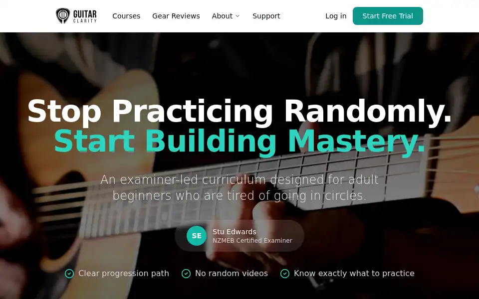 Screenshot of guitar-clarity.com
