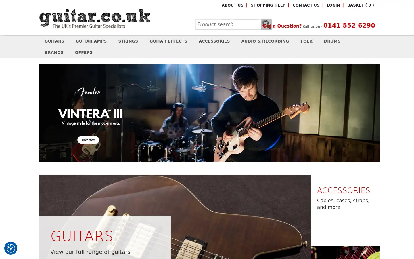 Screenshot of guitar.co.uk