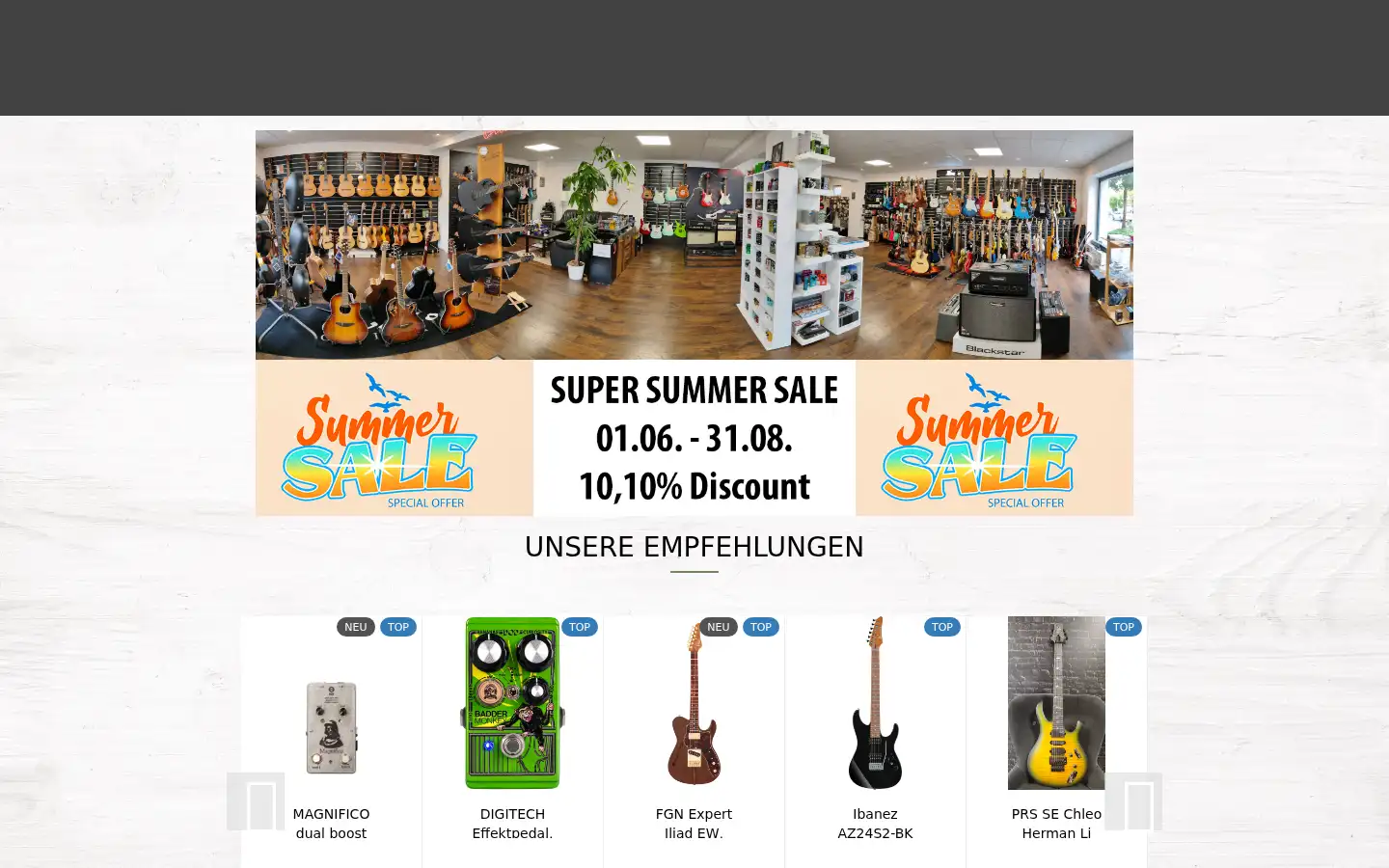 Screenshot of guitar-lounge.at