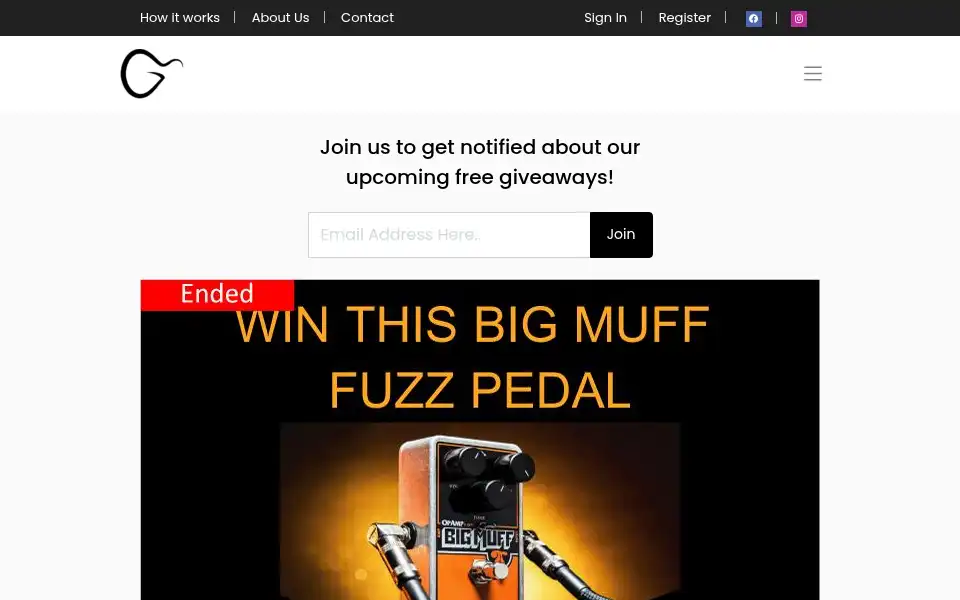 Screenshot of guitaration-contests.com