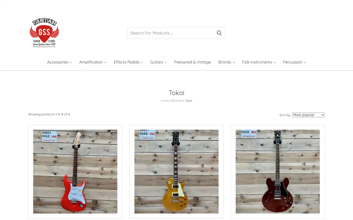 Screenshot of guitarsuperstore.com