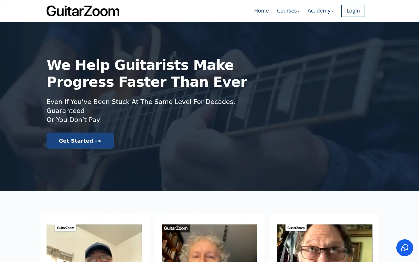 Screenshot of guitarzoom.com