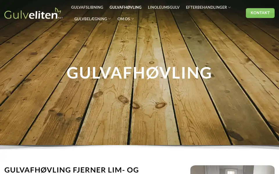 Screenshot of gulveliten.dk