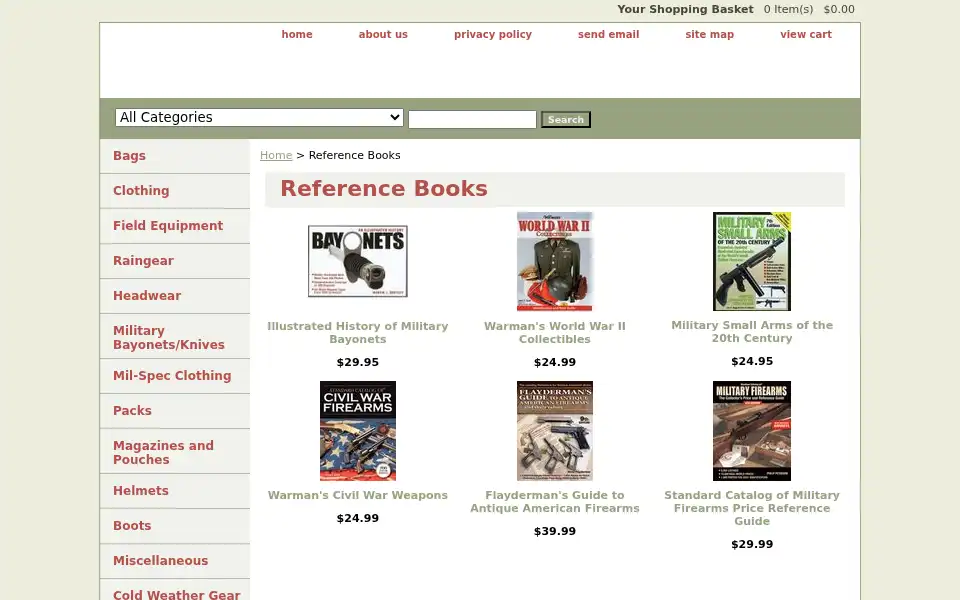 Screenshot of gunnyssurplus.com