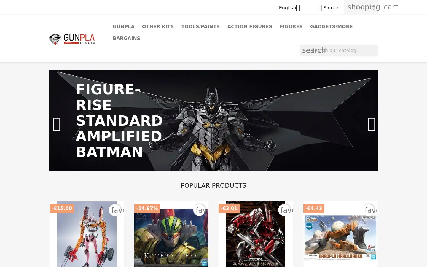 Screenshot of gunpla-italia.com
