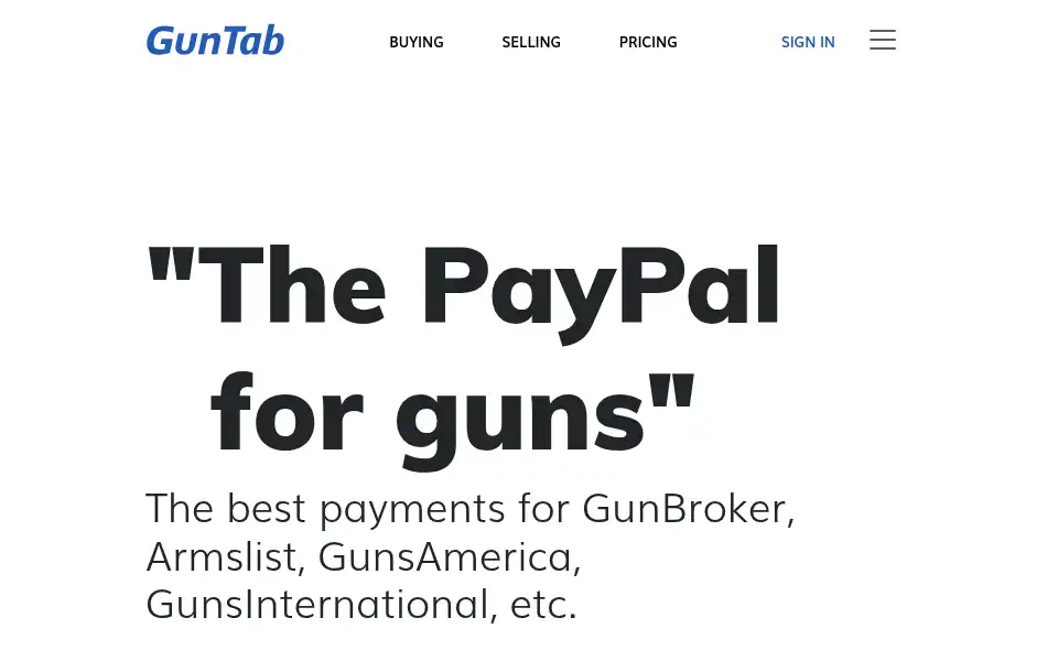 Screenshot of guntab.com