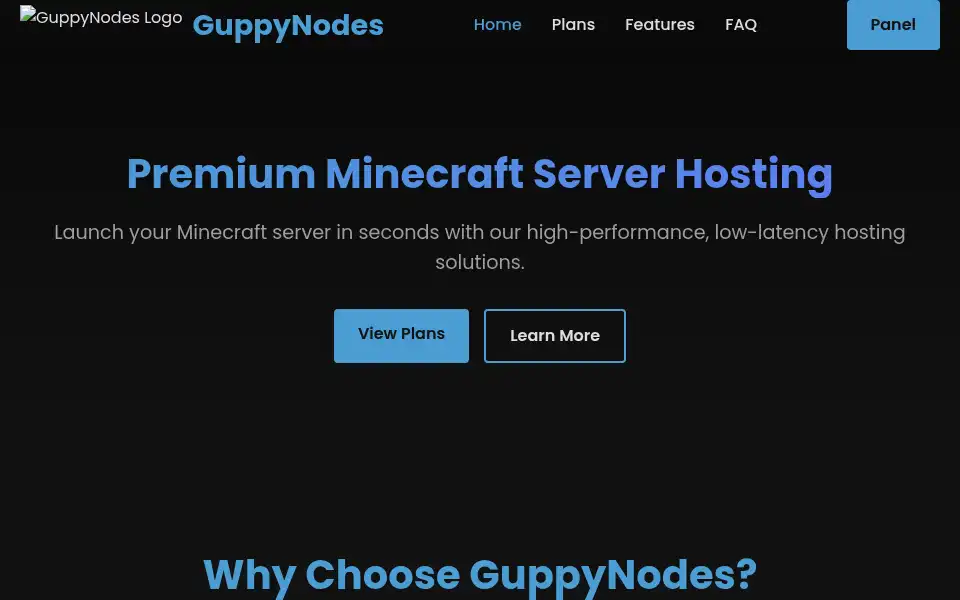 Screenshot of guppynodes.com