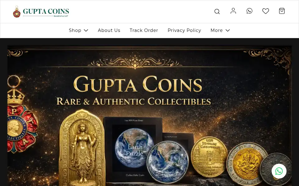 Screenshot of guptacoins.com