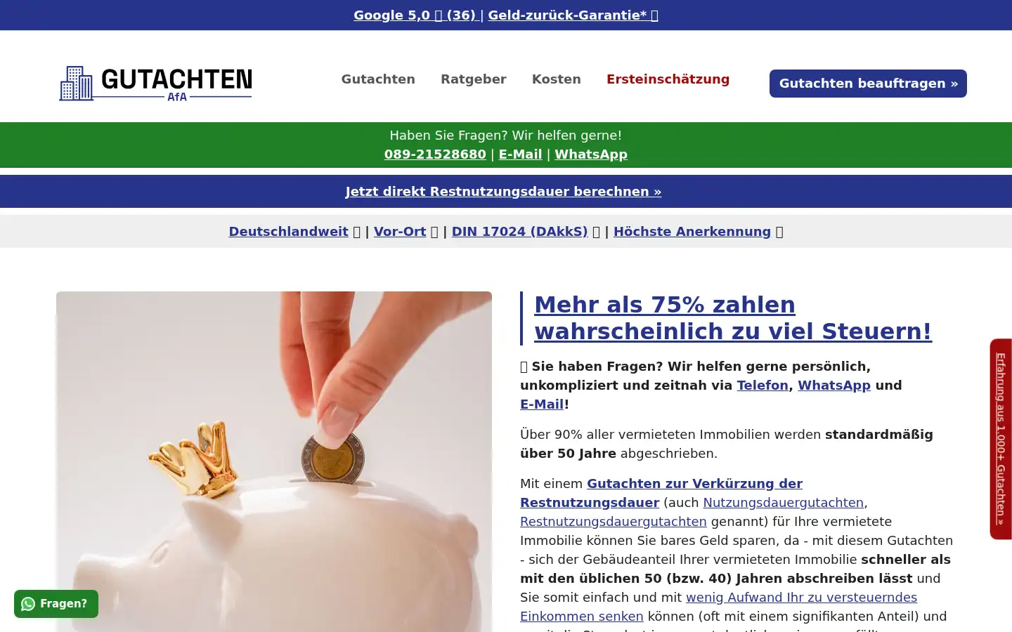 Screenshot of gutachten-afa.de