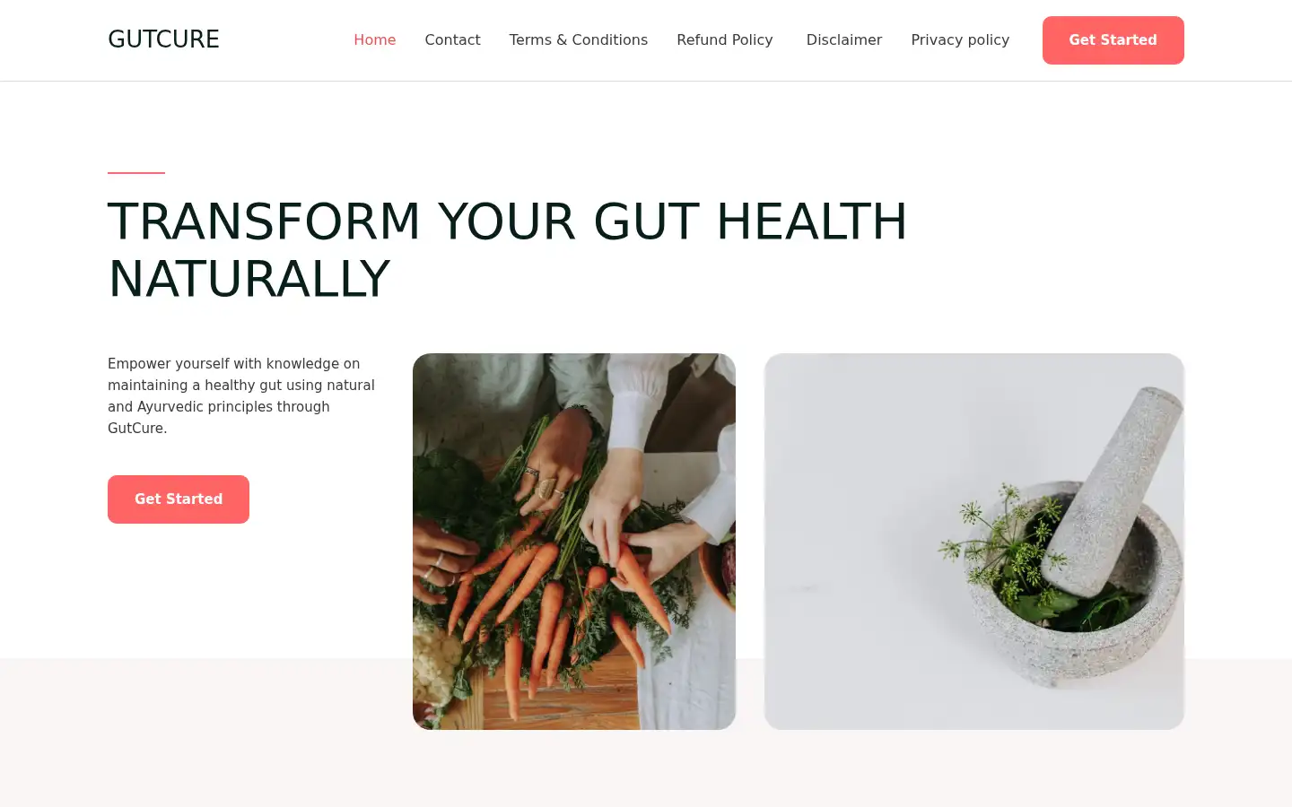 Screenshot of gutcure.in