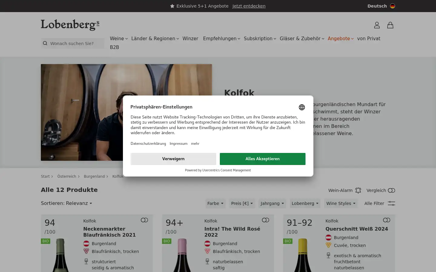 Screenshot of gute-weine.de