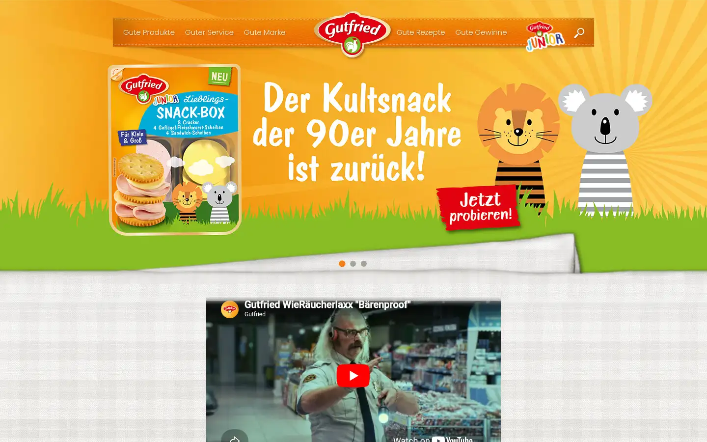 Screenshot of gutfried.de