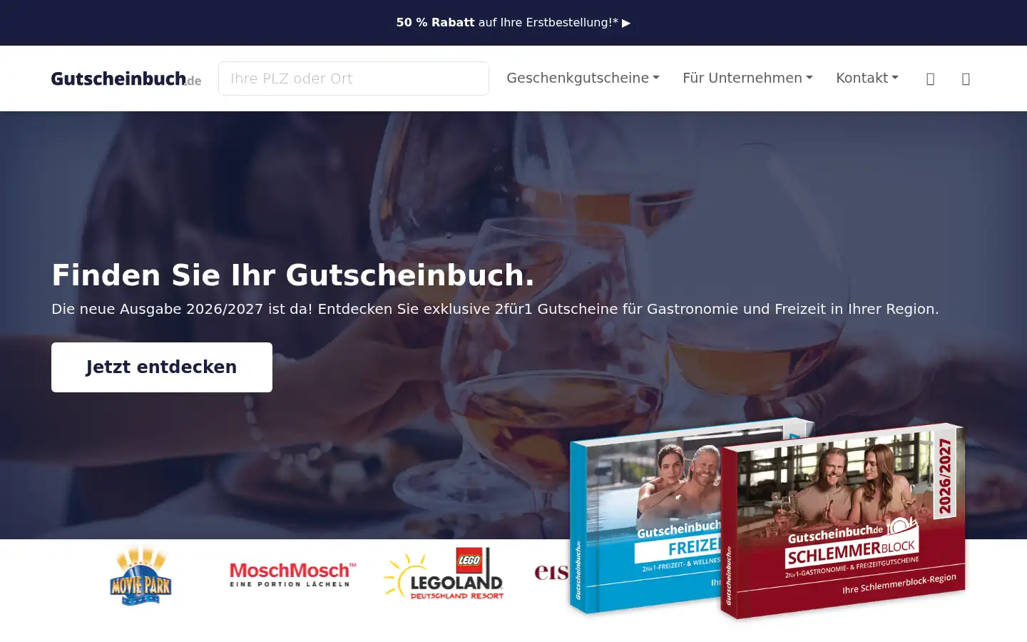 Screenshot of gutscheinbuch.de