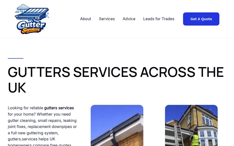 Screenshot of gutters.services