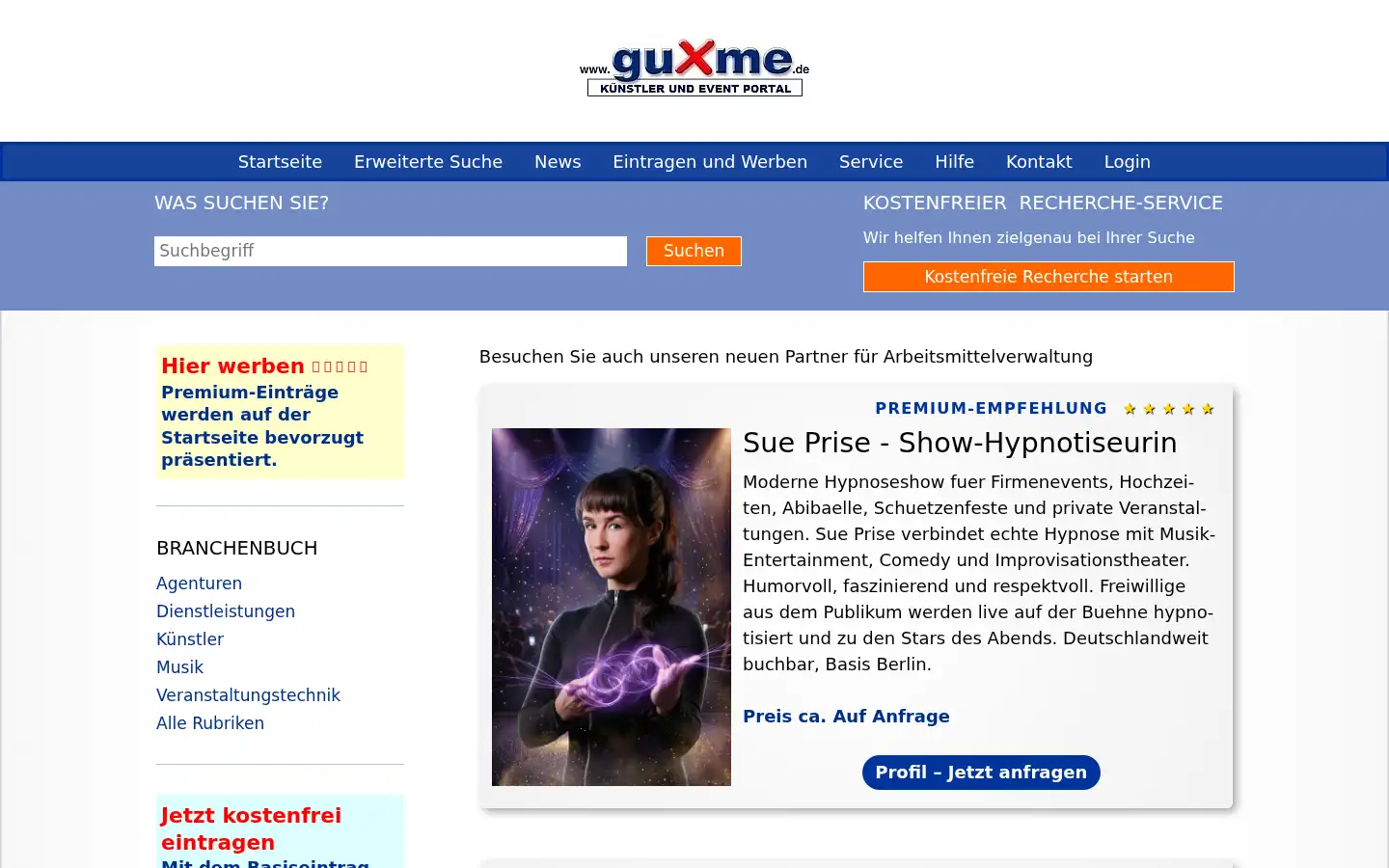 Screenshot of guxme.de
